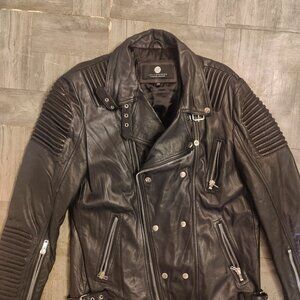 Genuine leather moto / biker jacket